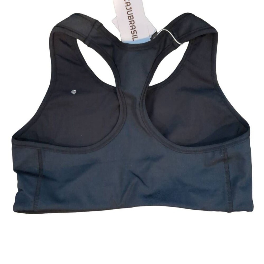 Cajubrasil L Athletic Racerback Sport Bra Black Workout Top